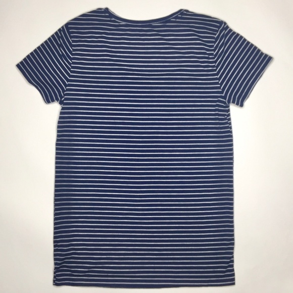 Mudd Relaxed Every Day Tee Sz M Navy Blue Striped - Picture 6 of 8